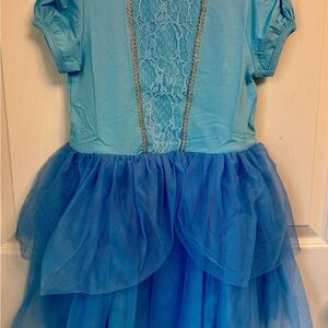 Girls 8-9T Blue Cinderella Tulle Princess Dress Disney inspired NWOT